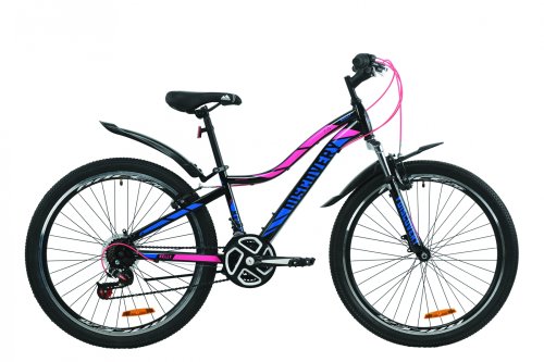 Велосипед Discovery Kelly AM Vbr 26" 2020 / рама 13,5" черно-малиновый с голубым OPS-DIS-26-248