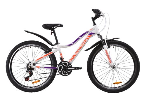 Велосипед Discovery Kelly AM Vbr 26" 2020 / рама 16" бело-фиолетовый с оранжевым OPS-DIS-26-255