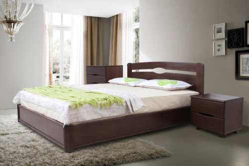 Кровать двуспальная МИКС-мебель Каролина 160х200 бук с подъемным механизмом