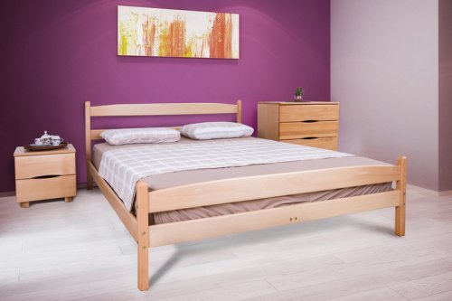 Кровать двуспальная МИКС-мебель Ликерия 160х200 бук с изножьем