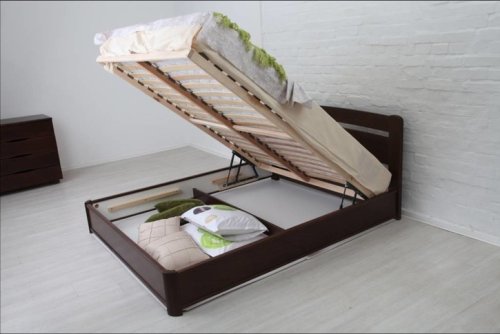Кровать двуспальная МИКС-мебель Каролина 160х200 бук с подъемным механизмом