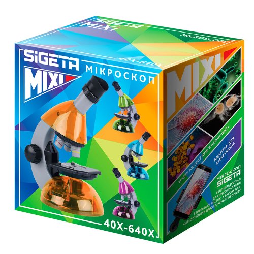 Мікроскоп SIGETA MIXI 40x-640x ORANGE (с адаптером для смартфона)