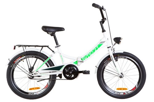 Велосипед Formula Smart 20" 2019 с фонарем / рама 13" бело-зеленый (OPS-FR-20-040)