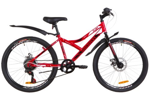 Велосипед Discovery Flint DD 24" 2019 / рама 14" красный/белый/черный (OPS-DIS-24-122)