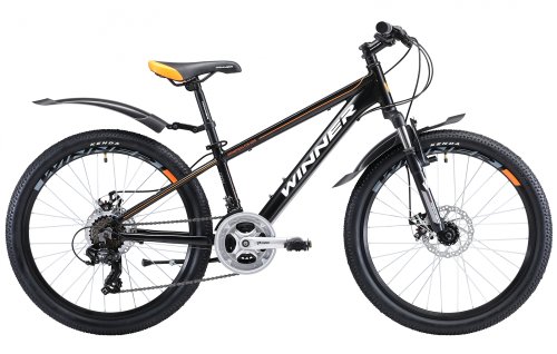 Велосипед Winner Bullet 24" 2019 / рама 12,5" черный/оранжевый (19-144)