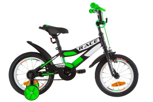 Велосипед Formula Race 14" 2019 / рама 8,5" черно-салатный (OPS-FRK-14-003)