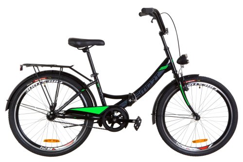 Велосипед Formula Smart 24" 2019 с фонарем / рама 15" черный/салатный (OPS-FR-24-145)