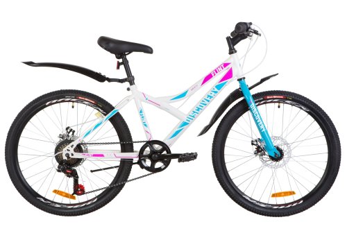 Велосипед Discovery Flint DD 24" 2019 / рама 14" белый/голубой/розовый (OPS-DIS-24-124)