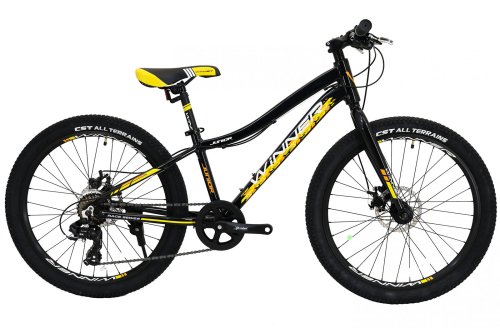 Велосипед Winner Junior+ 24" 2019 / рама 12,5" черный/желтый (19-146)