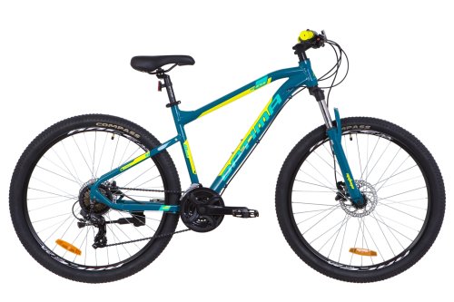 Велосипед Optima F-1 HDD 27,5" 2019 / рама 18" бирюзовый/желтый (OPS-OP-27.5-034)