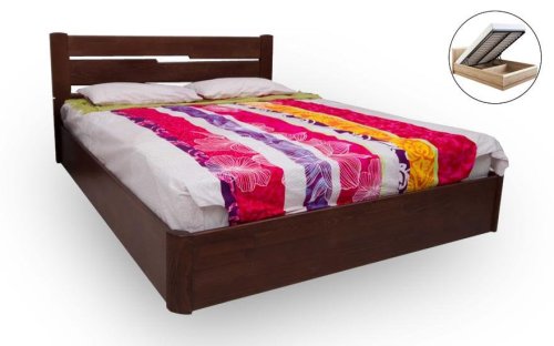 Ліжко двоспальне МІКС-меблі Айріс 1600x2000 з підйомним механізмом темний горіх