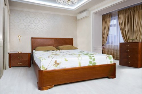 Ліжко двоспальне МІКС-меблі Ассоль 1600x2000 з підйомним механізмом темний горіх