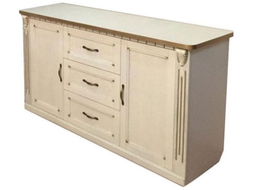 Комод МІКС-меблі 2Д3Ш Freedom глухий (дуб / слонова кістка + золото)