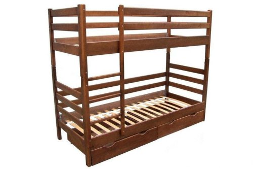 Кровать двухъярусная МИКС-мебель Засоня 800x1900 темный орех