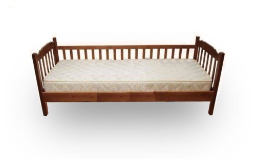 Кровать односпальная МИКС-мебель Юниор с 1 забором 900x2000 темный орех