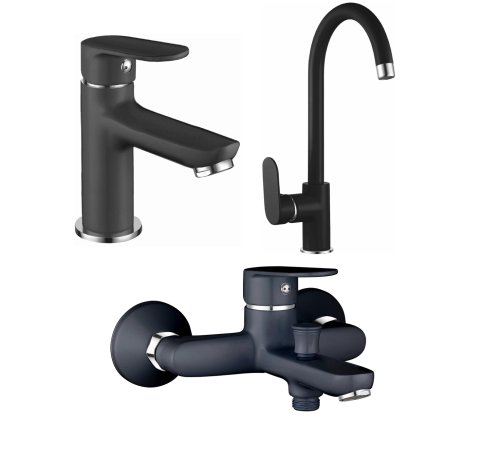 Набор смесителей 3 в 1 Imprese Laska (черные)