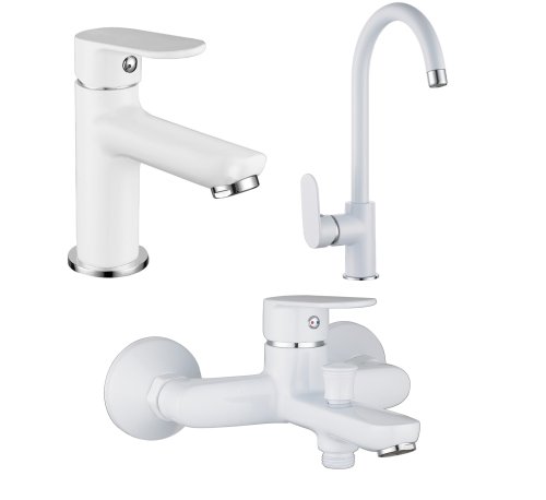Набор смесителей 3 в 1 Imprese Laska (белые)