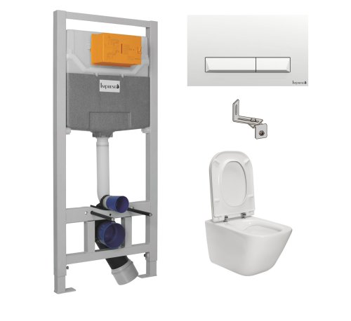 Набор инсталляция Imprese с подвесным унитазом ROCA GAP Rimless A34H470000+i8109