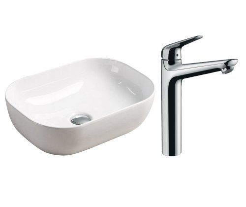 Накладний умивальник Volle 13-01-031 зі змішувачем Hansgrohe NOVUS