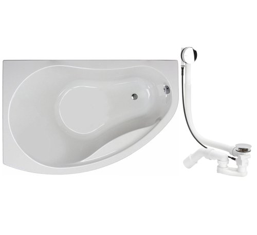 Ванна асимметричная KOLO PROMISE 150*100 см, левая, с ножками и сифоном автомат