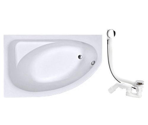 Ванна асиметрична KOLO SPRING 170 * 100 см, ліва, з ніжками і сифоном автомат