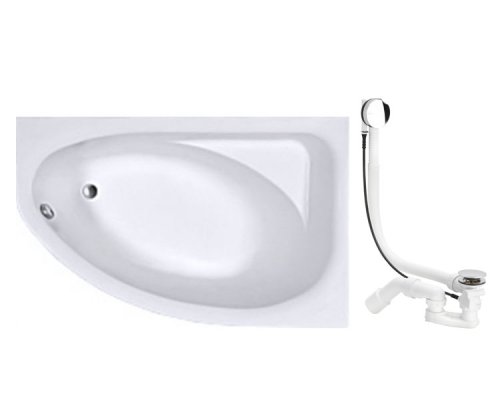 Ванна асимметричная KOLO SPRING 170*100 см, правая, с ножками и сифоном автомат