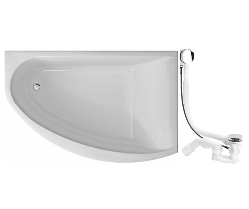 Ванна асимметричная правая KOLO MIRRA 170*110 см, правая, с ножками и сифоном автомат