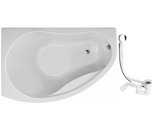 Ванна асиметрична ліва KOLO PROMISE 170 * 110 см, ліва, з ніжками і сифоном автомат