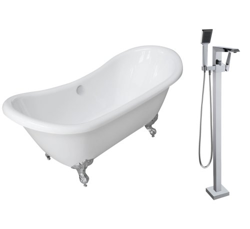 Ванна отдельно стоящая Volle 175*75*78см с отдельно стоящим смесителем Volle Orlando