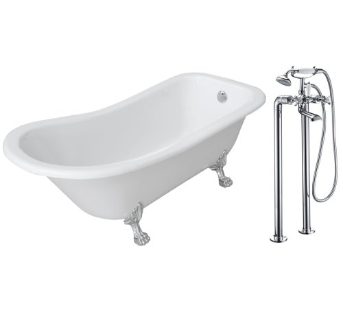 Ванна окремо стояча Volle 176 * 73 * 73 / 58см з окремо вартим змішувачем Impresse CUTHNA