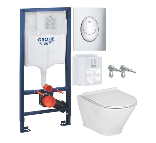 Набор инсталляция GROHE Rapid SL с подвесным унитазом ROCA GAP ROUND Rimless A34H0N8000+39503000