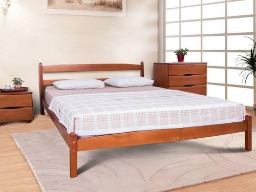 Кровать двуспальная МИКС-мебель Ликерия без изножья 160x200 Светлый орех
