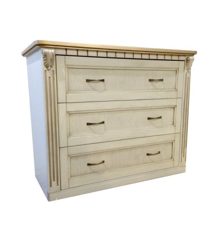 Комод МИКС-мебель Freedom 3Ш Слоновая кость + золото