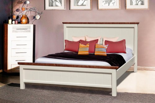 Ліжко двоспальне МІКС-меблі Беатріс 160x200 Ваніль + темний горіх