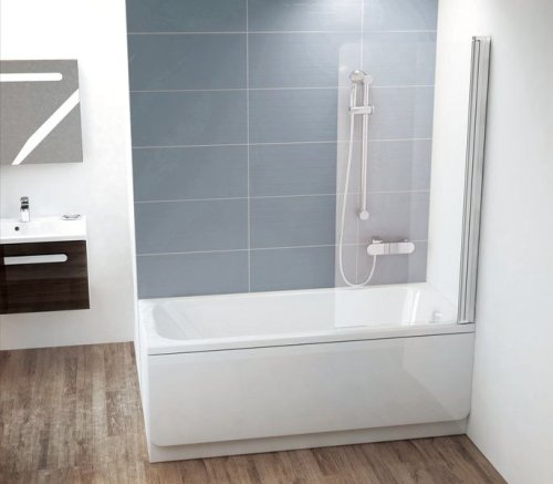 Шторка для ванны Ravak CVS1-80 R полированный алюминий+Transparent (7QR40C00Z1)