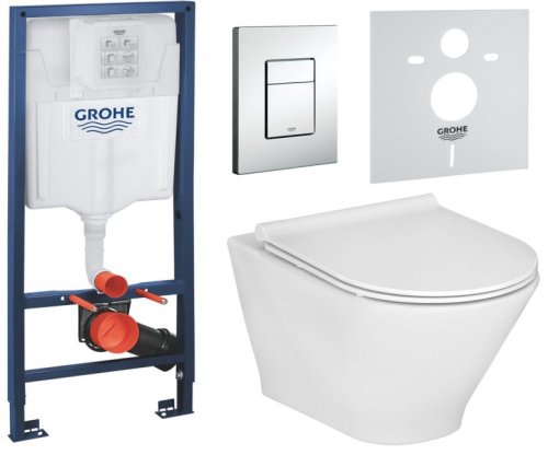 Набор инсталляция Grohe Rapid SL с унитазом Roca Gap Round Rimless A34H0N8000+38772001+37131000