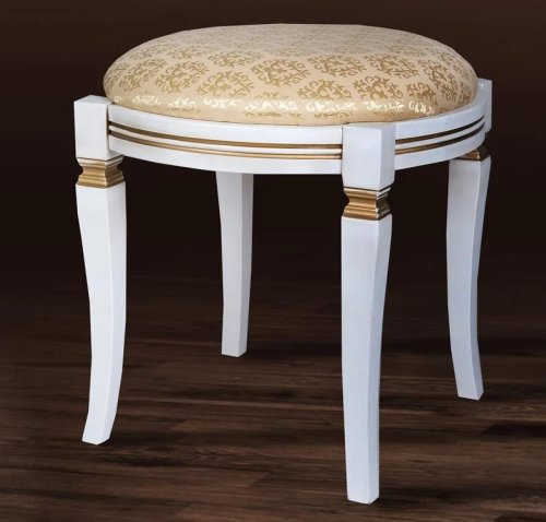 Банкетка МІКС-меблі Кругла біла / патина / Avilla 2/2