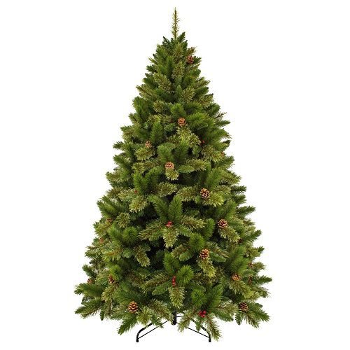 Искусственная ель Triumph Tree Dewberry зеленая с декоративными шишками и ягодами 2,6м