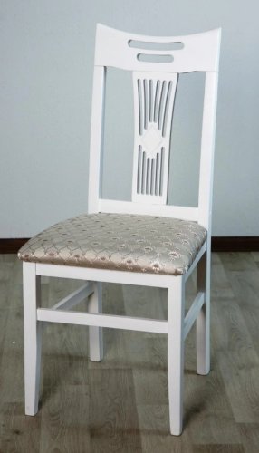 Стул МИКС-мебель Юля твердая спинка белый/Каппадокия 2602
