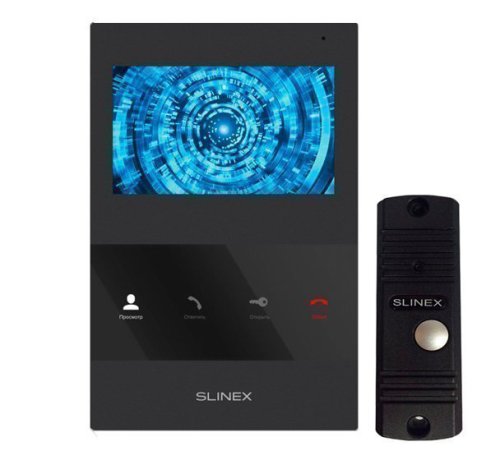 Комплект видеодомофона Slinex SQ-04M Black + Панель Slinex ML-16HR Black