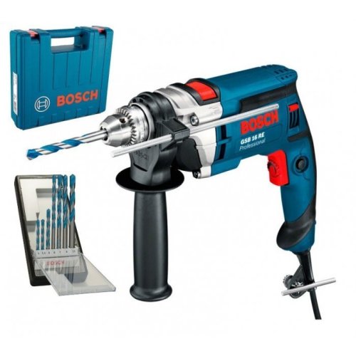 Дрель ударная Bosch Professional GSB16RE + Кейс + Набор сверл Robust Line CYL-9 (0615990L2N)