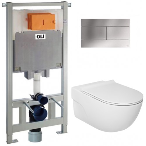 Набор инсталляция OLI 80 4в1 с унитазом Roca Meridian Rimless