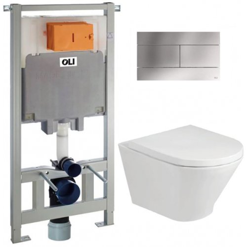 Набор инсталляция OLI 80 4в1 с унитазом Roca GAP Round Rimless