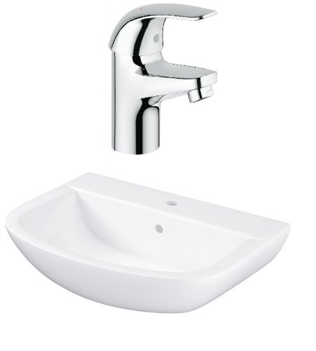 Умивальник Grohe Bau ceramic 45 см зі змішувачем Grohe Euroeco 39424000 + 32734000