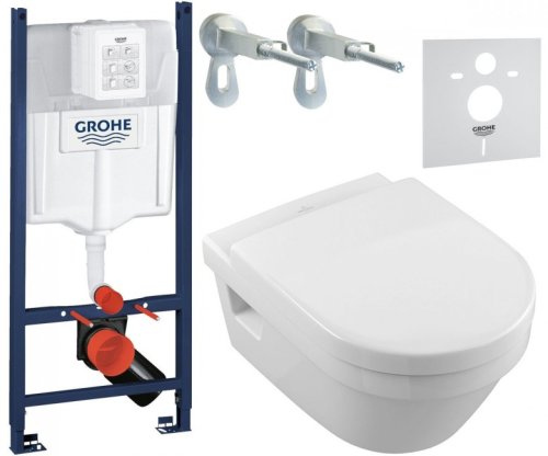Набор инсталляция GROHE Rapid SL с унитазом Villeroy&Boch Architectura 3884V5684HR