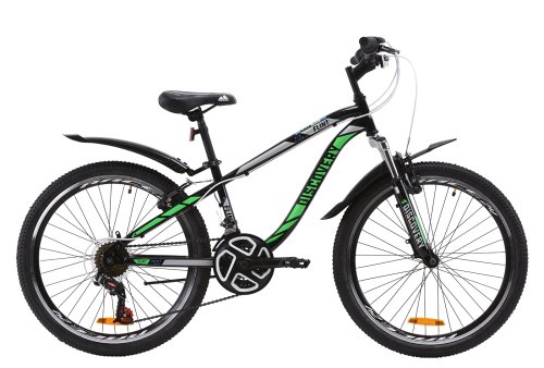 Велосипед Discovery Flint AM Vbr 24" 2020 / рама 13" черный/зеленый OPS-DIS-24-164