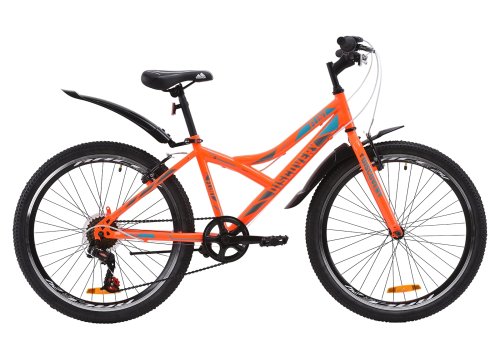 Велосипед Discovery Flint Vbr 24 "2020 / рама 14" помаранчевий / бірюзовий / сірий OPS-DIS-24-178
