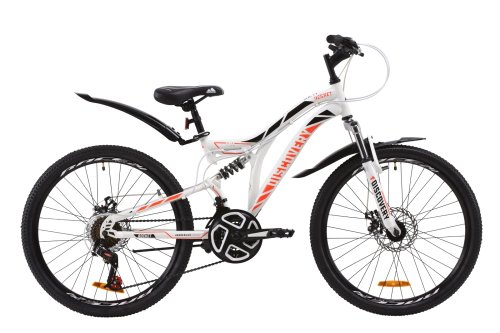 Велосипед Discovery Rocket AM2 DD 24" 2020 / рама 15" белый/оранжевый/черный OPS-DIS-24-182