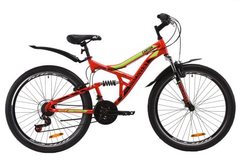 Велосипед Discovery Canyon AM2 Vbr 26" 2020 / рама 17,5" красный/салатовый/черный OPS-DIS-26-232