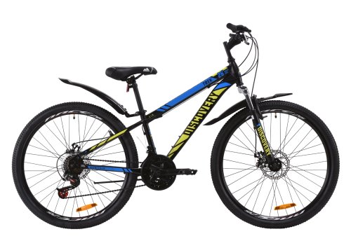 Велосипед Discovery Trek AM DD 26" 2020 / рама 13" черный/зеленый/синий OPS-DIS-26-269